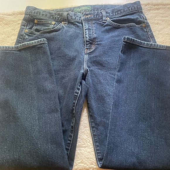 Ralph Lauren Size 14 Classic Straight Preppy Dark Blue Denim Jeans - Picture 1 of 10